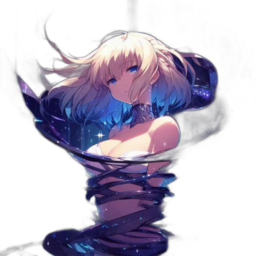 creature, hair, crown, dragon, anime, concept art, pixel art, watercolor transparent PNG cut-out