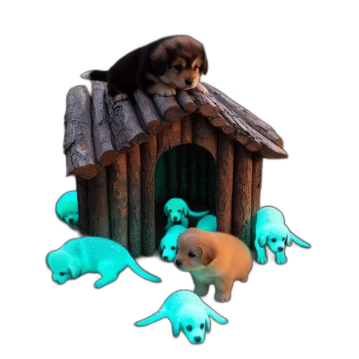 animal, creature, 3d render, concept art, pixel art, photorealistic, forest, snow transparent PNG cut-out