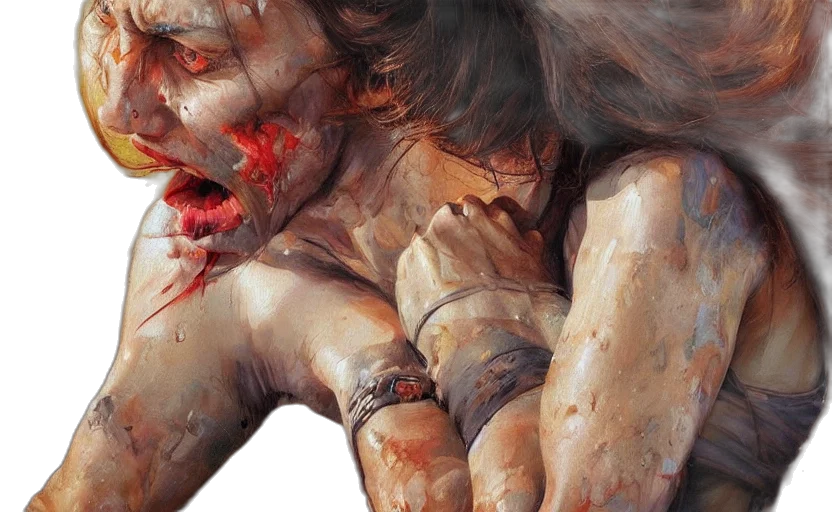 face, creature, photorealistic, concept art, oil painting, comic book art, anger, boredom transparent PNG cut-out