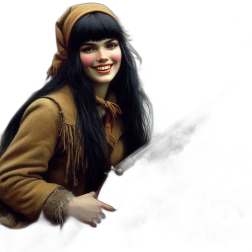 staff, jacket, face, weapon, fantasy art, concept art, photorealistic, oil painting transparent PNG cut-out