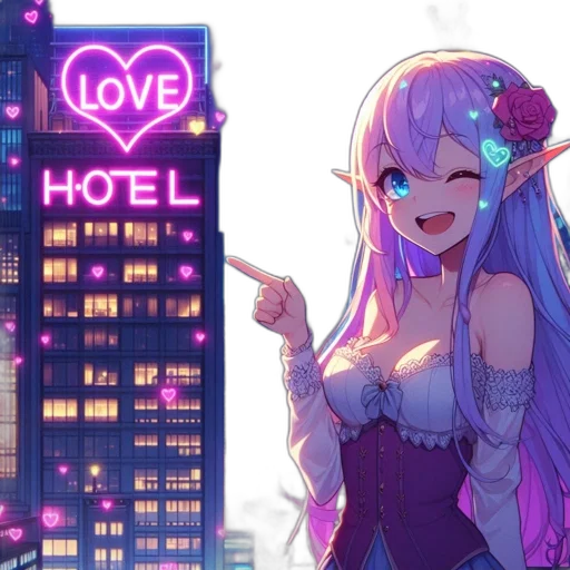 dress, building, robot, anime, cyberpunk, vaporwave, pixel art, neon lights transparent PNG cut-out