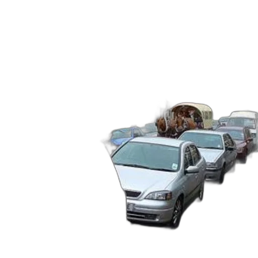 car, 3d render, concept art, photorealistic, row, red, brick, houses transparent PNG cut-out
