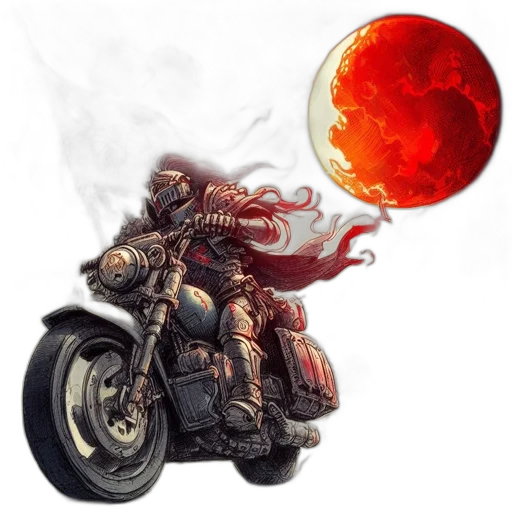 concept art, fantasy art, comic book art, pixel art, fire, outer space, red, warriors transparent PNG cut-out
