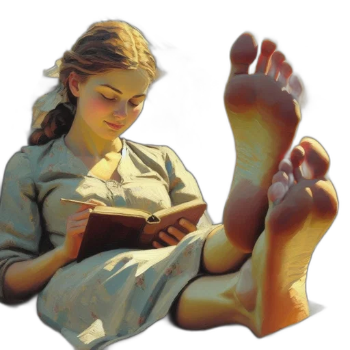 shoes, photorealistic, oil painting, concept art, 3d render, young, woman, floral transparent PNG cut-out