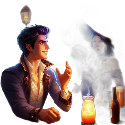 concept art, fantasy art, pixel art, comic book art, fire, neon lights, fog, night transparent PNG cut-out