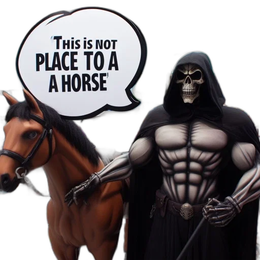 animal, mask, concept art, inside, store, skeletal, grim, reaper transparent PNG cut-out