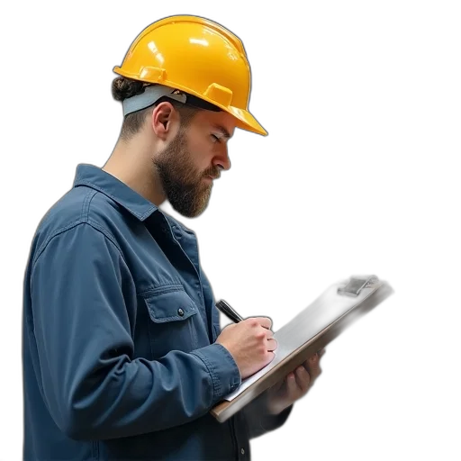 staff, hat, jacket, face transparent PNG cut-out