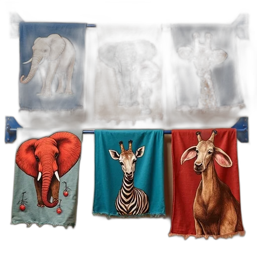 concept art, colorful, blue, collection, fabric, scarves, various, animal transparent PNG cut-out