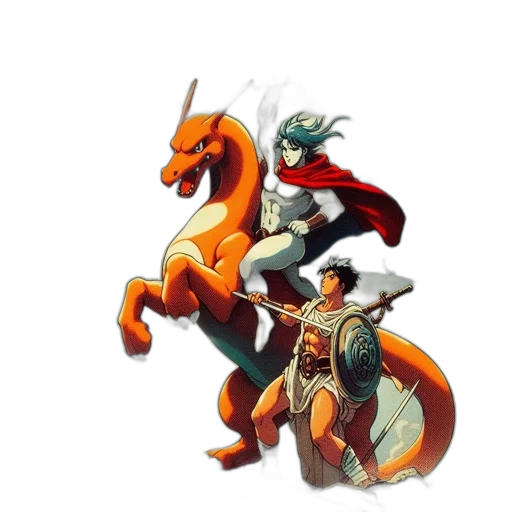 dragon, sword, staff, weapon, concept art, fantasy art, pixel art, comic book art transparent PNG cut-out