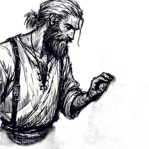 staff, sword, concept art, comic book art, fantasy art, pencil sketch, fire, black transparent PNG cut-out