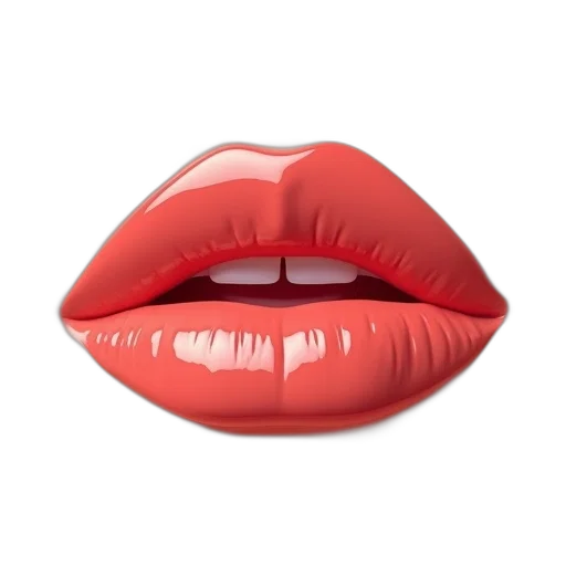 photorealistic, 3d render, red, maybelline, baby, lips, peach, kiss transparent PNG cut-out