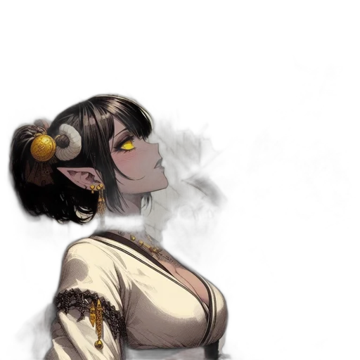 mask, staff, dress, face, concept art, fantasy art, anime, photorealistic transparent PNG cut-out