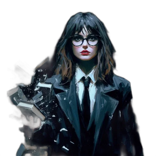 jacket, concept art, comic book art, cyberpunk, photorealistic, dark, monochrome, blue transparent PNG cut-out