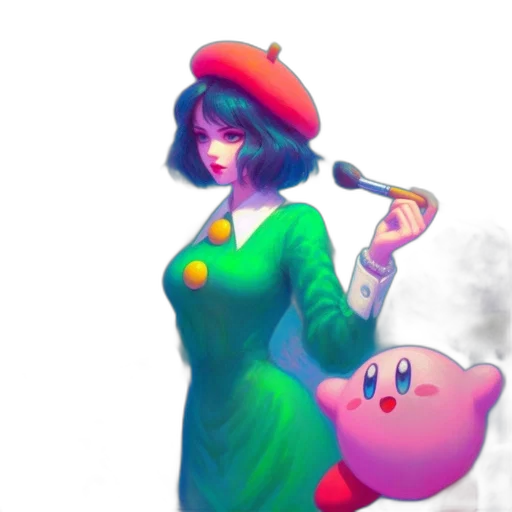 dress, hat, weapon, staff, concept art, pixel art, vaporwave, 3d render transparent PNG cut-out
