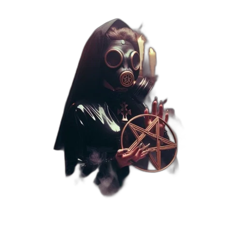 mask, robot, creature, weapon, concept art, fantasy art, watercolor, comic book art transparent PNG cut-out