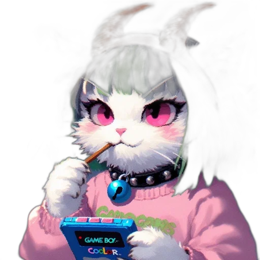 staff, weapon, animal, creature, vaporwave, cyberpunk, anime, pixel art transparent PNG cut-out