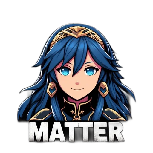 crown, hair, jewelry, anime, pixel art, 3d render, fantasy art, blue transparent PNG cut-out