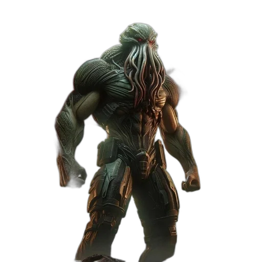 creature, animal, hair, mask, concept art, 3d render, fantasy art, comic book art transparent PNG cut-out