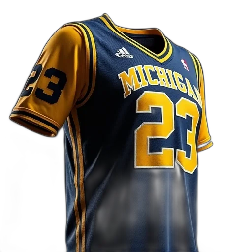3d render, concept art, jersey, number, side, word, michigan transparent PNG cut-out