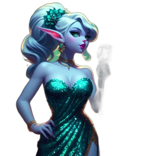 dress, concept art, fantasy art, 3d render, pixel art, blue, green, woman transparent PNG cut-out