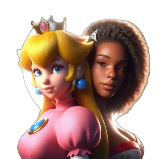 crown, face, concept art, 3d render, fantasy art, pixel art, two, animated transparent PNG cut-out