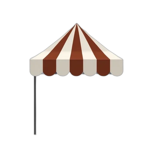 umbrella, staff, hat, furniture, 3d render, pixel art, concept art, brown transparent PNG cut-out