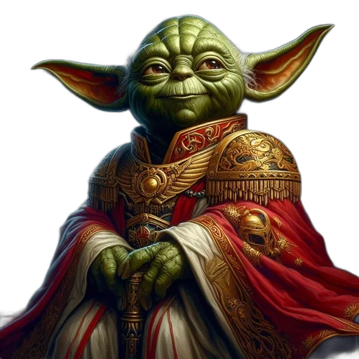 staff, face, fantasy art, concept art, photorealistic, comic book art, illustration, yoda transparent PNG cut-out