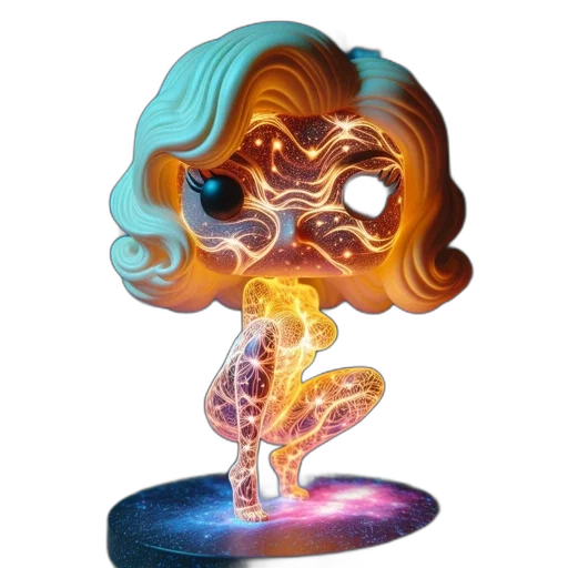 mask, concept art, fantasy art, vaporwave, 3d render, fire, galaxy-themed, figurine transparent PNG cut-out