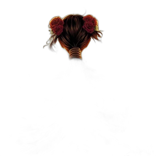 hair, crown, flower, animal, concept art, watercolor, photorealistic, 3d render transparent PNG cut-out