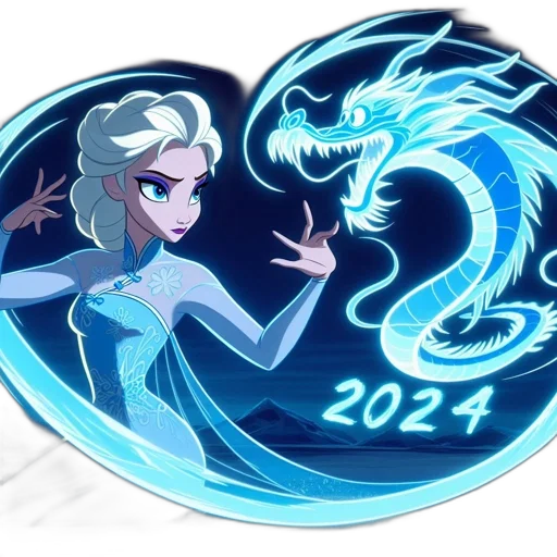 dragon, concept art, fantasy art, pixel art, vaporwave, blue, elsa, frozen transparent PNG cut-out