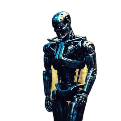 robot, dress, animal, concept art, 3d render, cyberpunk, comic book art, blue transparent PNG cut-out