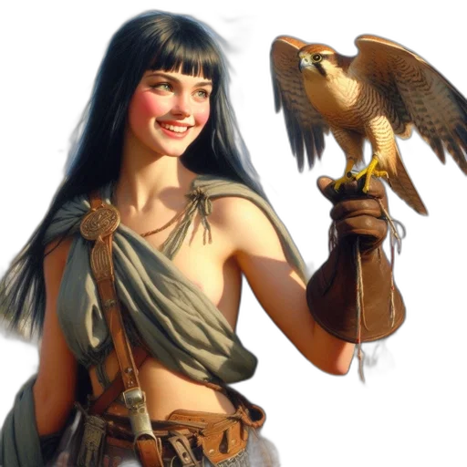 staff, fantasy art, concept art, photorealistic, oil painting, earth tones, woman, wearing transparent PNG cut-out