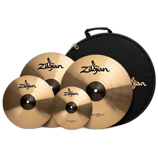 set, five, zildjian, cymbals, black, case, each, cymbal transparent PNG cut-out