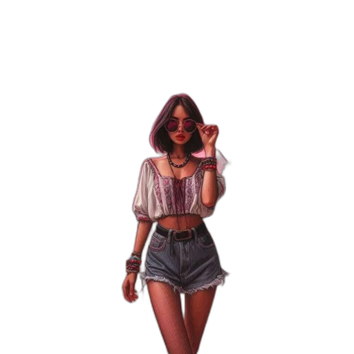 dress, jacket, jewelry, concept art, pixel art, fantasy art, 3d render, neon lights transparent PNG cut-out