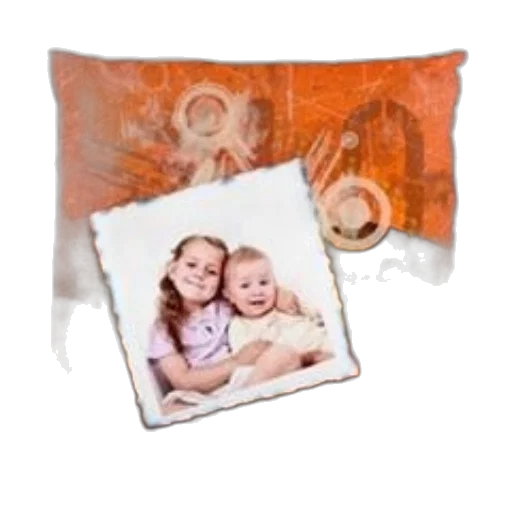 photorealistic, custom, pillow, orange, abstract, design, features, photo transparent PNG cut-out