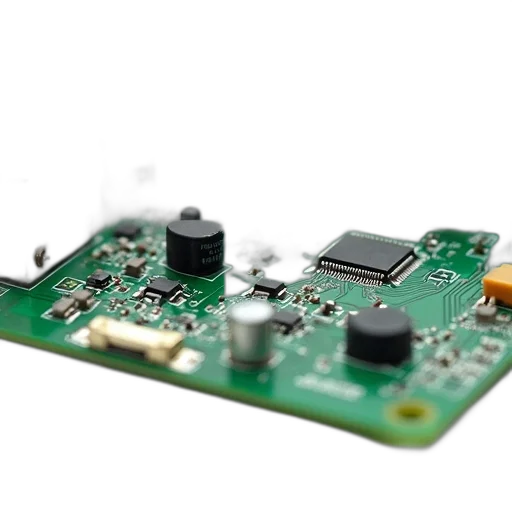 close-up, image, circuit, board, various, components, such, capacitors transparent PNG cut-out