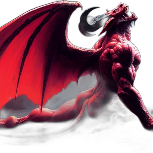 dragon, animal, concept art, comic book art, fantasy art, photorealistic, red, imposing transparent PNG cut-out
