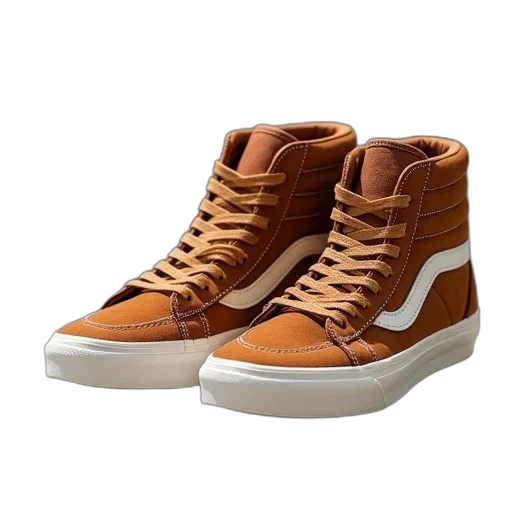 shoes, 3d render, earth tones, vans transparent PNG cut-out