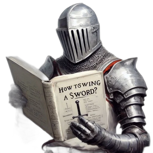 sword, weapon, staff, robot, knight, full, armor, consults transparent PNG cut-out