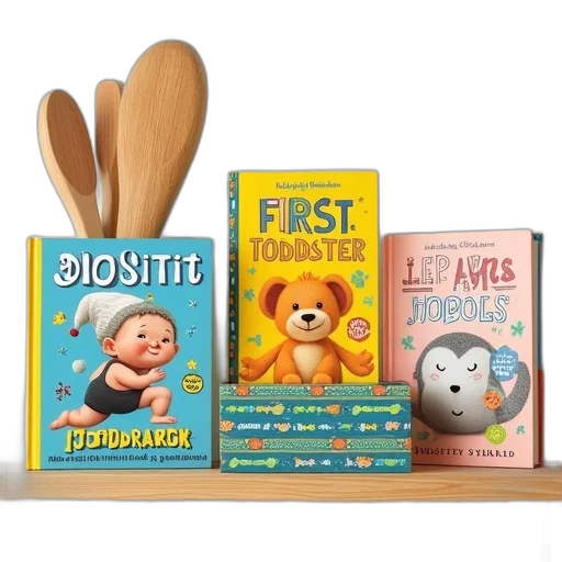 three, different, toddlers, books transparent PNG cut-out