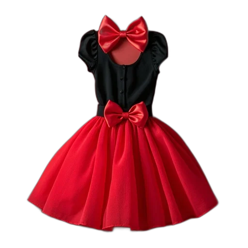 dress, 3d render, red, minnie, skirt transparent PNG cut-out