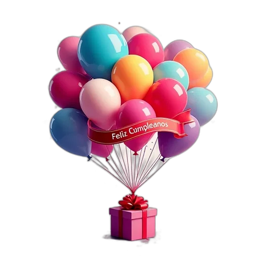 3d render, photorealistic, colorful, image, large, cluster, balloons, center transparent PNG cut-out