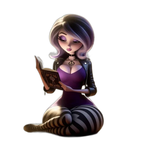 dress, staff, fantasy art, concept art, comic book art, 3d render, dark, illustrated transparent PNG cut-out