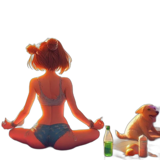 bottle, concept art, watercolor, 3d render, photorealistic, sunset, beach, neon lights transparent PNG cut-out