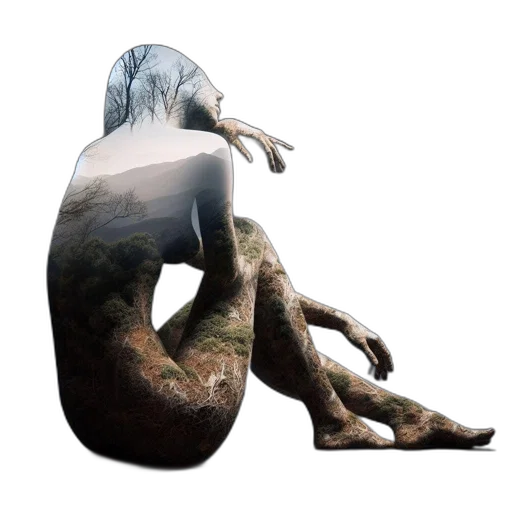 creature, dress, mask, hair, concept art, 3d render, photorealistic, fantasy art transparent PNG cut-out