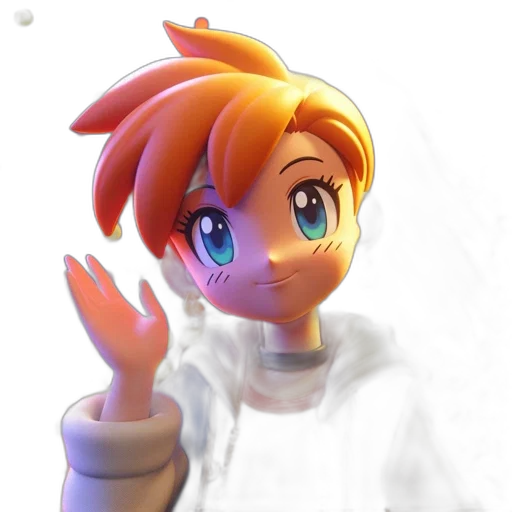 staff, face, robot, weapon, 3d render, concept art, anime, photorealistic transparent PNG cut-out