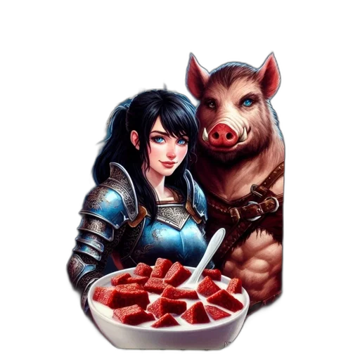 food, animal, fantasy art, concept art, pixel art, photorealistic, box, boar transparent PNG cut-out