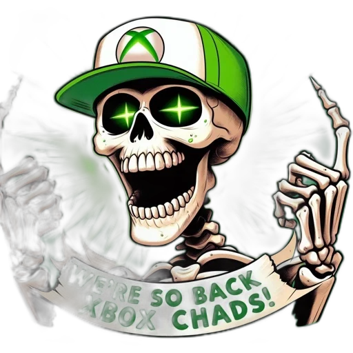 cartoon, 3d render, concept art, pixel art, green-capped, skull, glowing, eyes transparent PNG cut-out