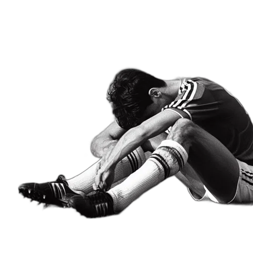 shoes, photorealistic, soccer, field, player, striped, jersey, slumps transparent PNG cut-out