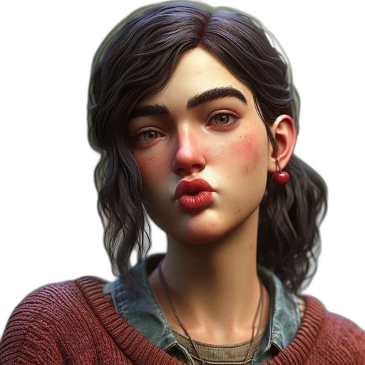 face, fantasy art, concept art, photorealistic, 3d render, red, earth tones, golden transparent PNG cut-out
